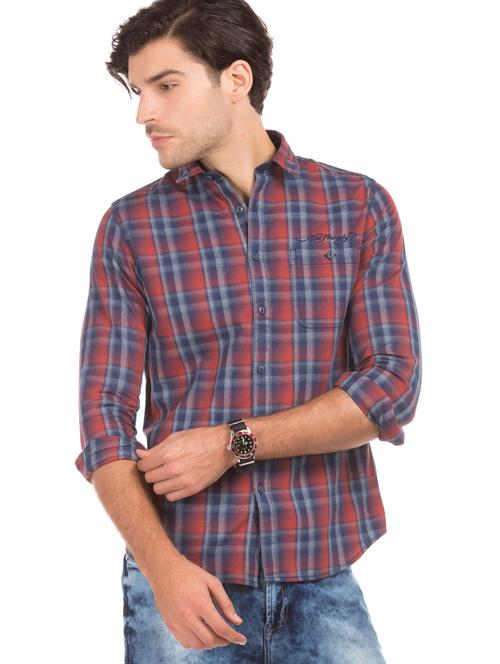 red checkered casual shirt - 17728070 - Very Small Image - 1