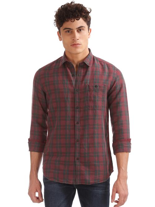red checkered casual shirt - 17728104 - Very Small Image - 1