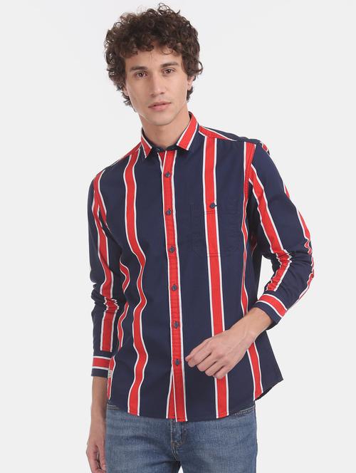mens stripes casual shirt - 17728289 - Very Small Image - 1