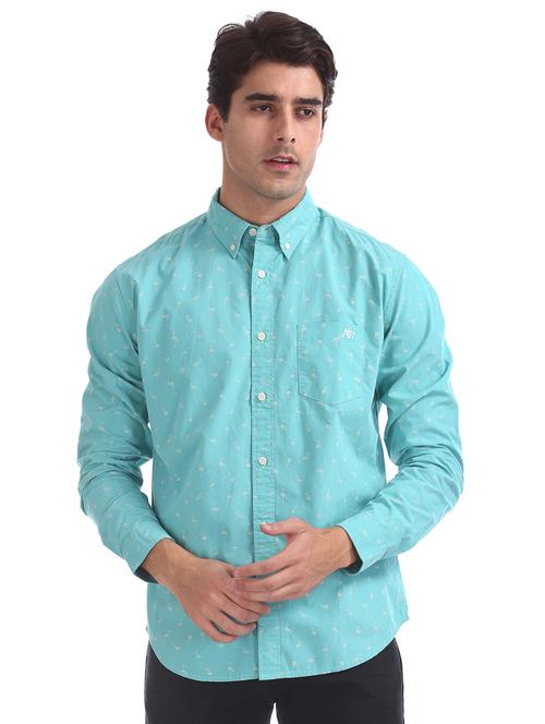 blue printed casual shirt - 17728611 - Very Small Image - 1