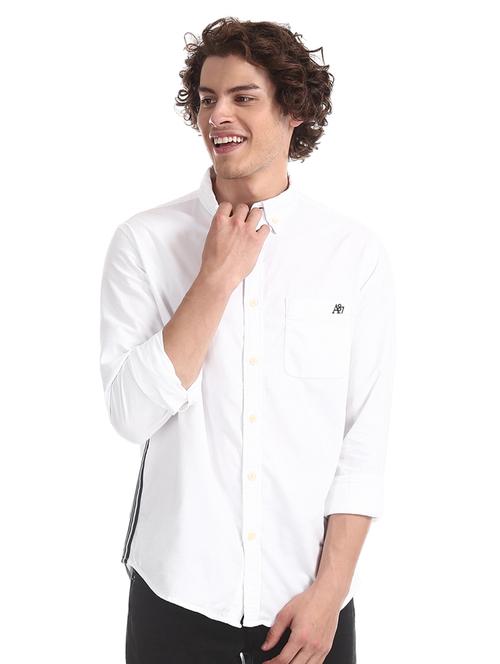 white side tape solid casual shirt - 17728670 - Very Small Image - 1