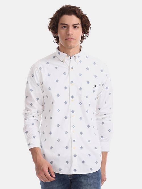 white printed casual shirt - 17728681 - Very Small Image - 1