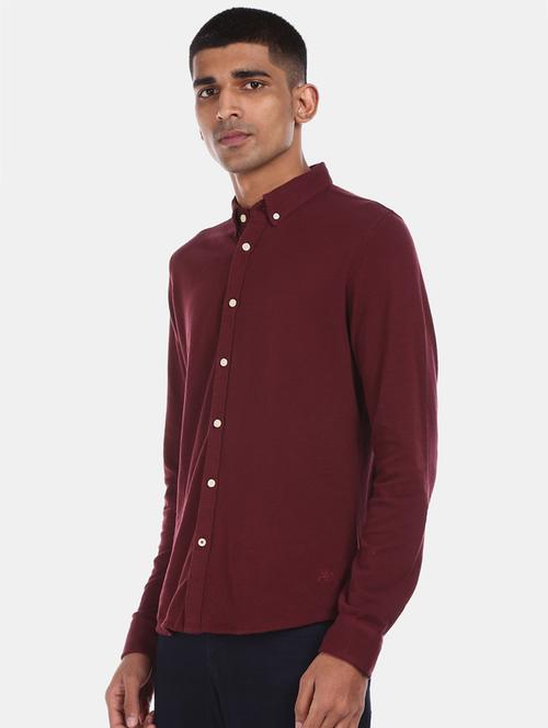 red solid casual shirt - 17728731 - Very Small Image - 1