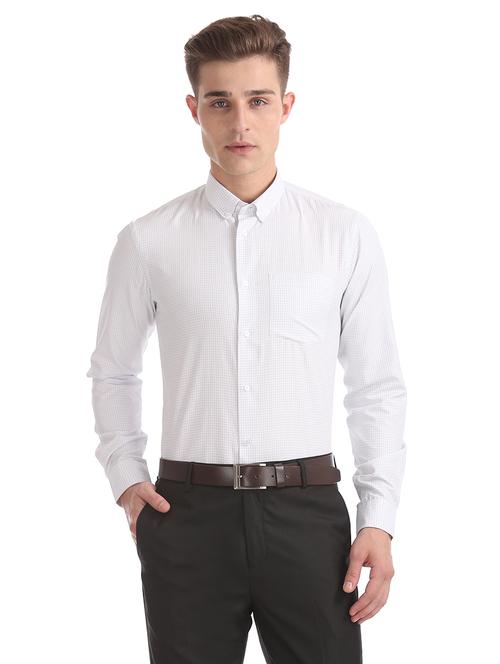 white checkered formal shirt - 17728788 - Very Small Image - 1