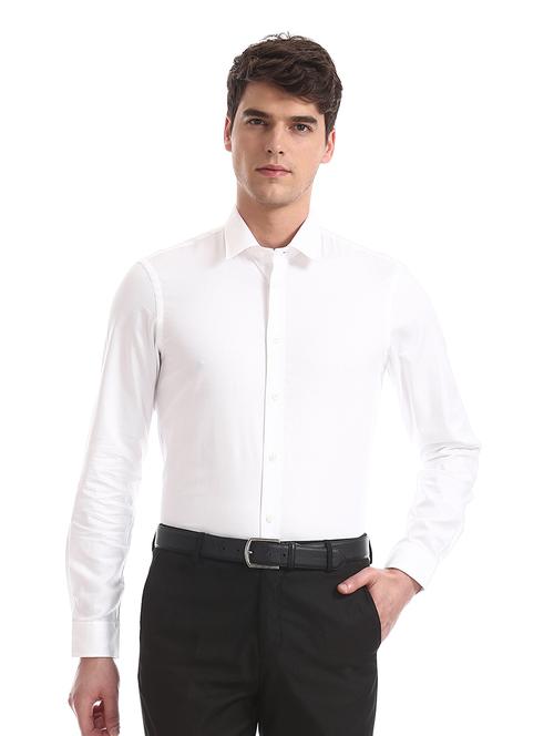 white solid casual shirt - 17728808 - Very Small Image - 1