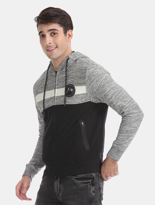 grey color block sweatshirt - 17728898 - Very Small Image - 1