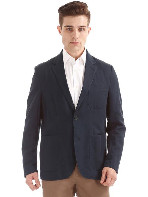 navy blue single breasted casual blazer - 17729524 - Very Small Image - 1