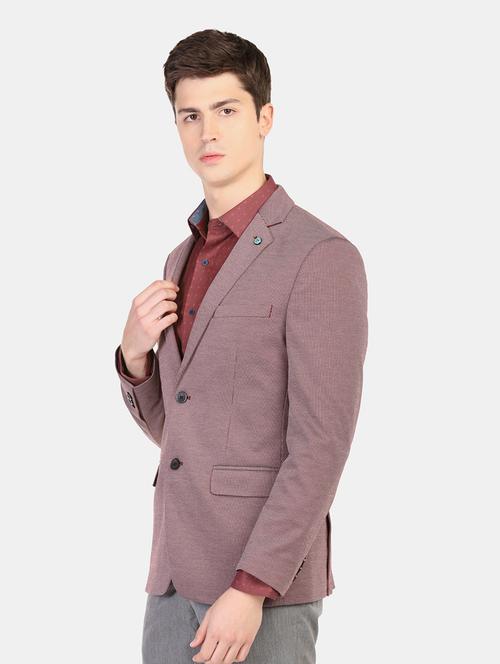 red self design single breasted formal blazer - 17729782 - Very Small Image - 1