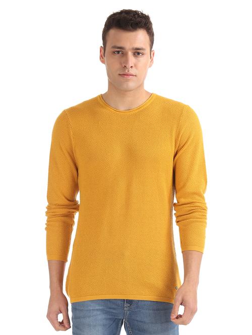 yellow self design pullover - 17729923 - Very Small Image - 1