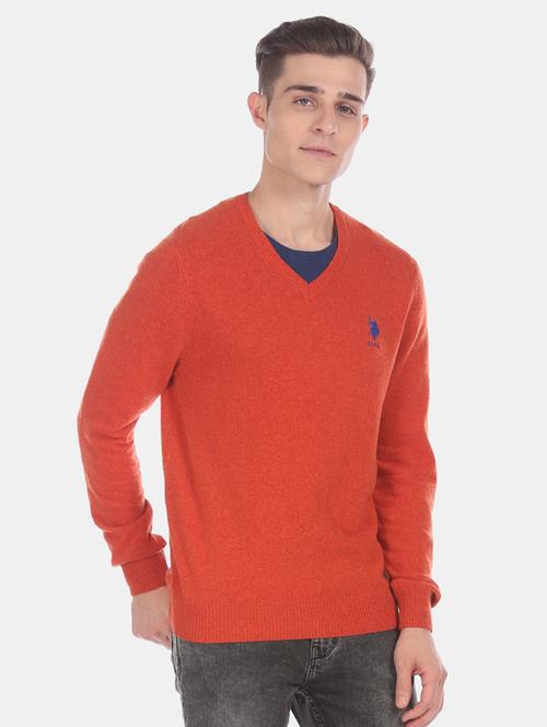orange solid pullover - 17730059 - Very Small Image - 1