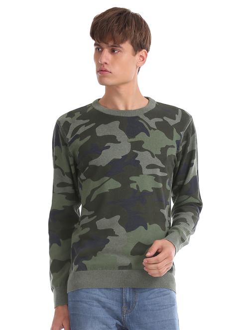 olive green camouflage pullover - 17730087 - Very Small Image - 1