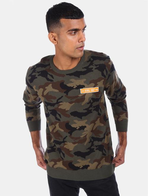olive green camouflage pullover - 17730103 - Very Small Image - 1