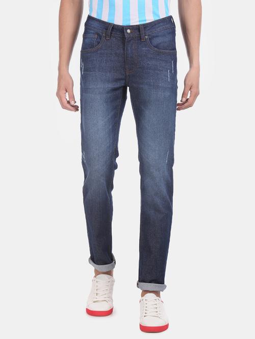 blue light washed ripped denim jeans - 17731555 - Very Small Image - 1