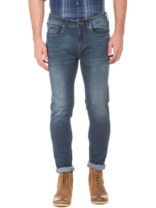 blue light washed denim jeans - 17731877 - Very Small Image - 1