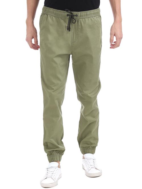 olive green solid joggers - 17731982 - Very Small Image - 1