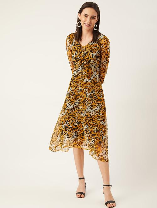 animal print asymmetric dress - 17732305 - Very Small Image - 1