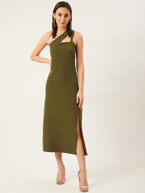 single shoulder solid dress - 17732319 - Very Small Image - 1
