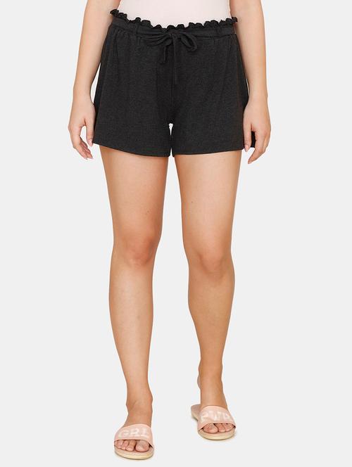 drawstring waist solid shorts - 17732660 - Very Small Image - 1