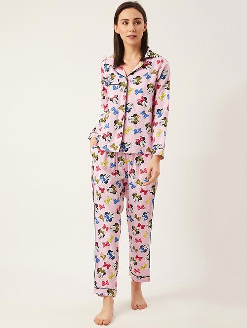 pink quirky nightwear pajama set - 17732928 - Very Small Image - 1