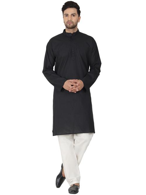 black kurta pyjama ethnic wear set - 17733180 - Very Small Image - 1