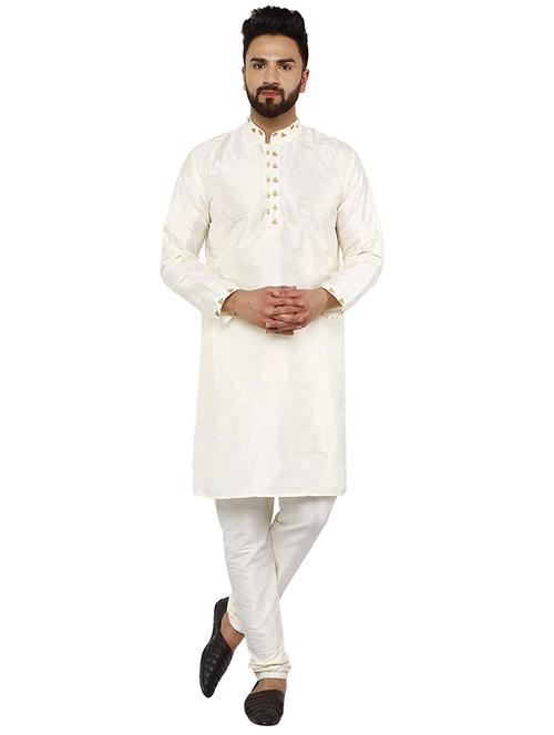 off-white kurta pyjama ethnic wear set - 17733204 - Very Small Image - 1