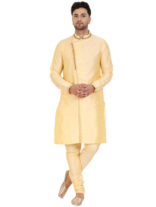 beige solid kurta pyjama set - 17733358 - Very Small Image - 1