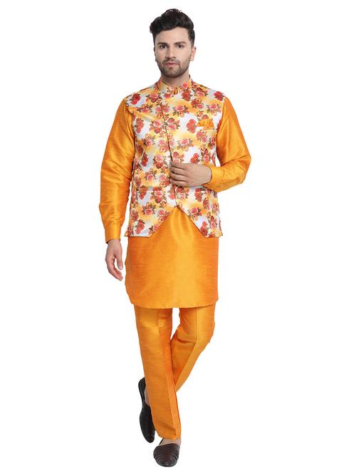 orange kurta pyjama ethnic wear set - 17733485 - Very Small Image - 1
