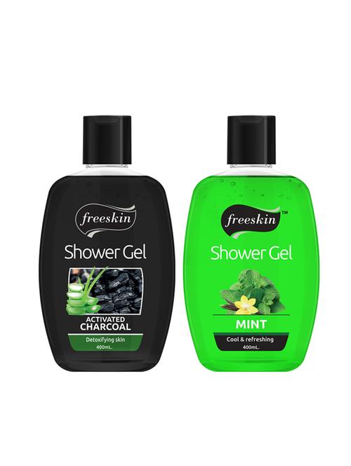 freeskin charcoal & mint shower gel, 400ml each, pack of 2 - 17733645 - Very Small Image - 1