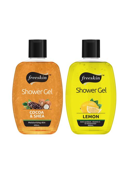 freeskin cocoa shea & lemon shower gel, 400ml each, pack of 2 - 17733653 - Very Small Image - 1