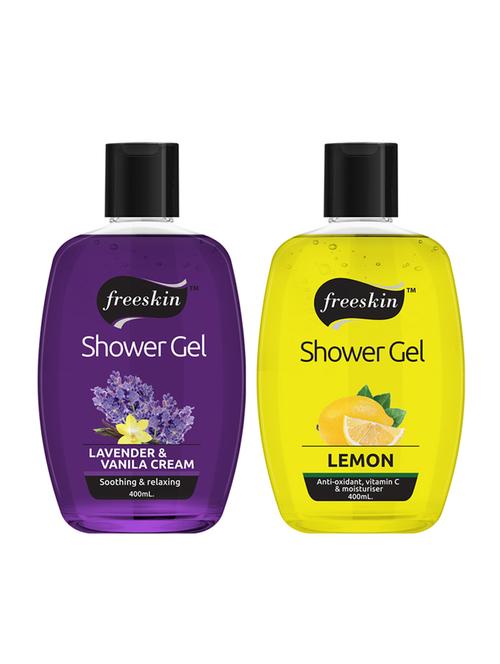 freeskin lavender & lemon shower gel, 400ml each, pack of 2 - 17733659 - Very Small Image - 1