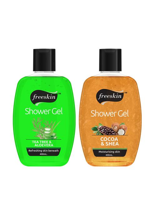 freeskin tea tree & cocoa shea shwer gel, 400ml each, pack of 2 - 17733674 - Very Small Image - 1