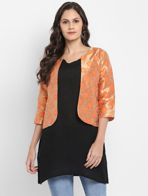 orange silk blend jacket - 17733719 - Very Small Image - 1