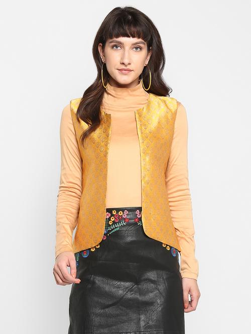 women yellow silk blend jacket - 17733729 - Very Small Image - 1