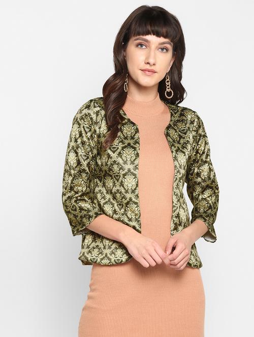 green viscose jacket - 17733742 - Very Small Image - 1