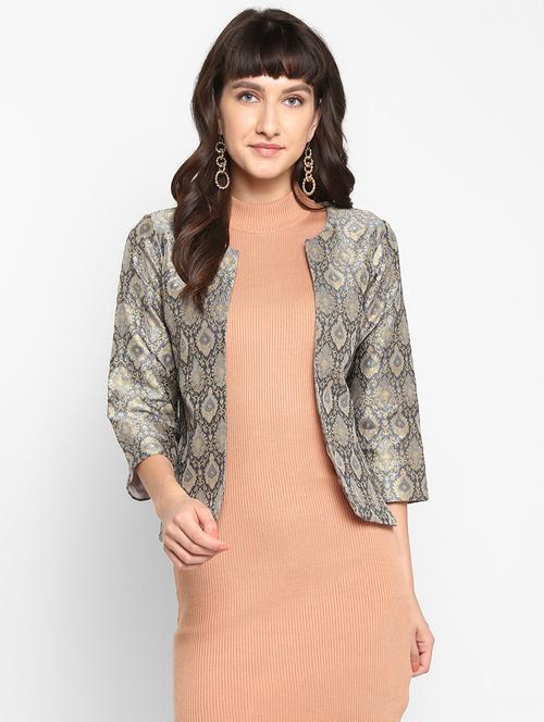 grey silk blend jacket - 17733755 - Very Small Image - 1