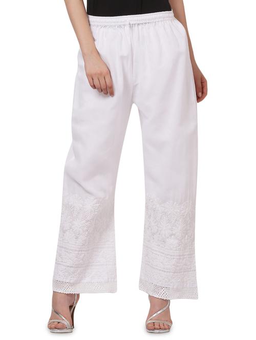 high rise embroidered palazzo - 17734002 - Very Small Image - 1