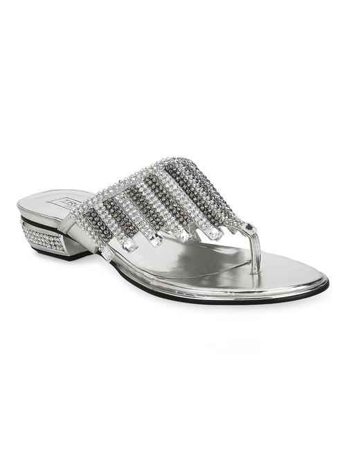 silver patent leather slip on sandals - 17734117 - Very Small Image - 1
