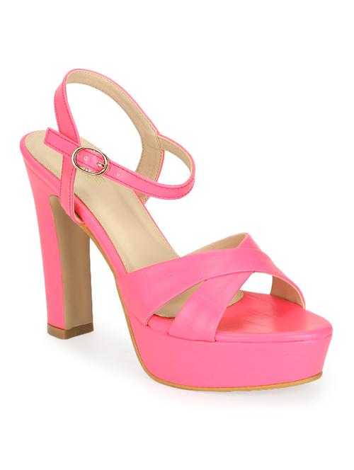 pink pu platforms sandals - 17734119 - Very Small Image - 1