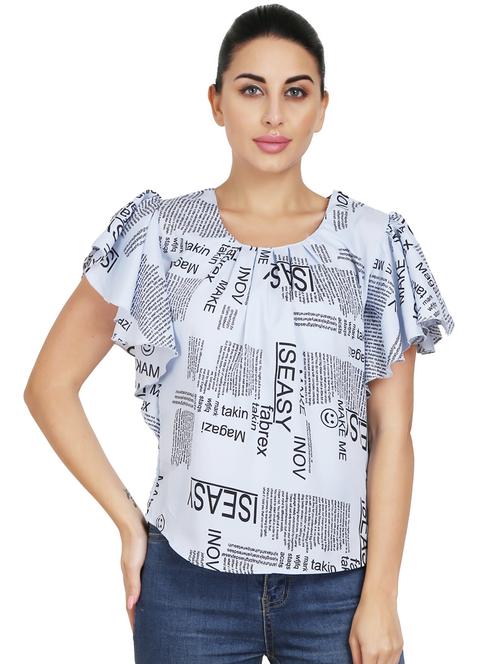 round neck printed top - 17736469 - Very Small Image - 1
