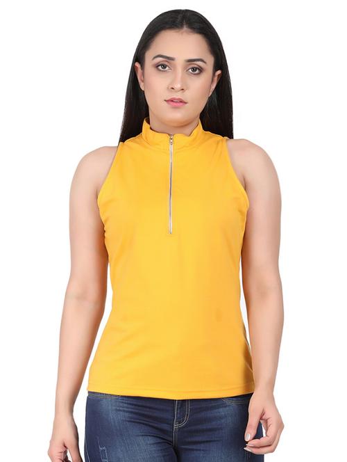 yellow cotton blend regular top - 17736706 - Very Small Image - 1