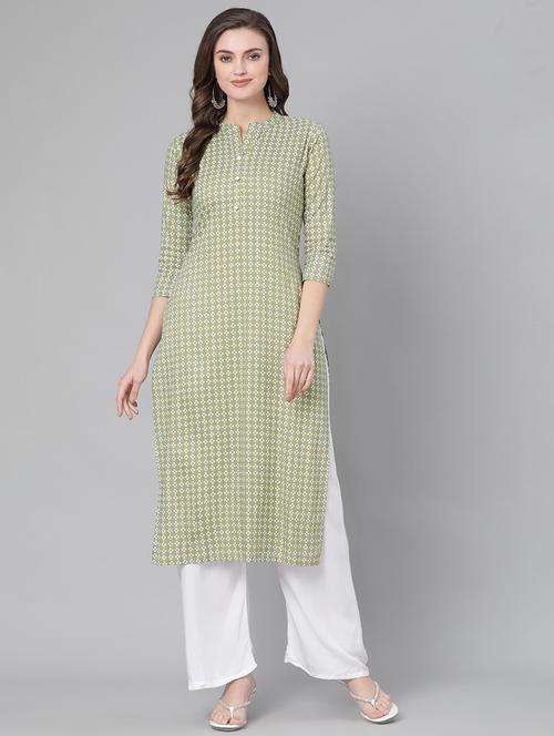 printed straight kurta - 17737126 - Very Small Image - 1