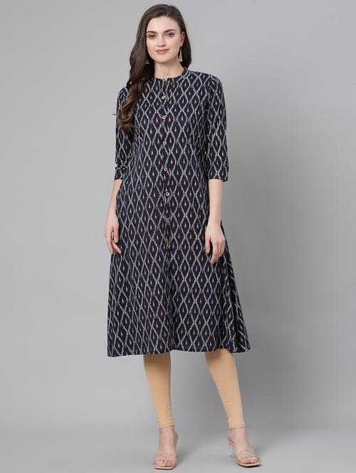 ikat printed a-line kurta - 17737132 - Very Small Image - 1