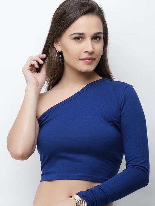 single shoulder crop top - 17737772 - Very Small Image - 1