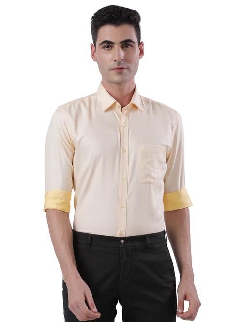 yellow solid formal shirt - 17738025 - Very Small Image - 1