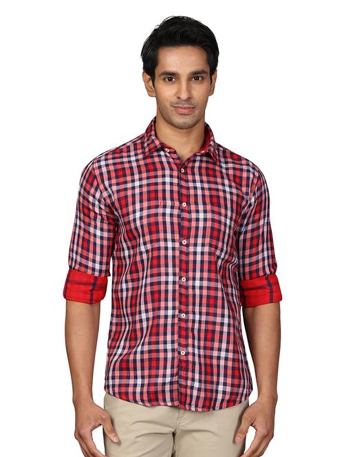 red checkered casual shirt - 17738117 - Very Small Image - 1