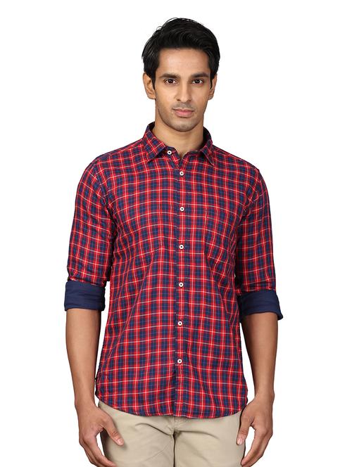 red checkered casual shirt - 17738118 - Very Small Image - 1