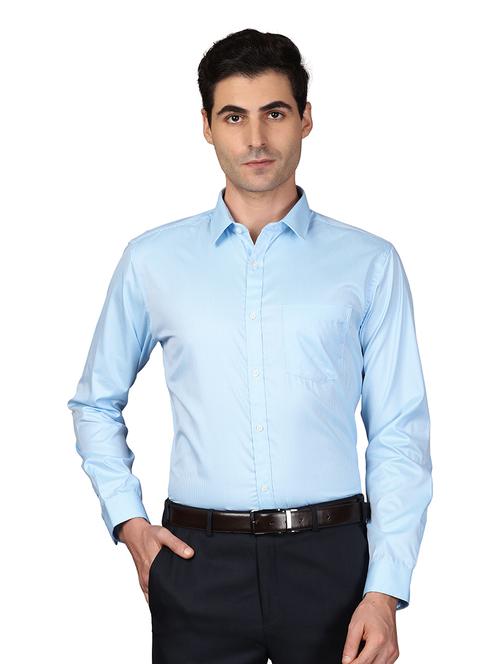 blue self design formal shirt - 17738128 - Very Small Image - 1