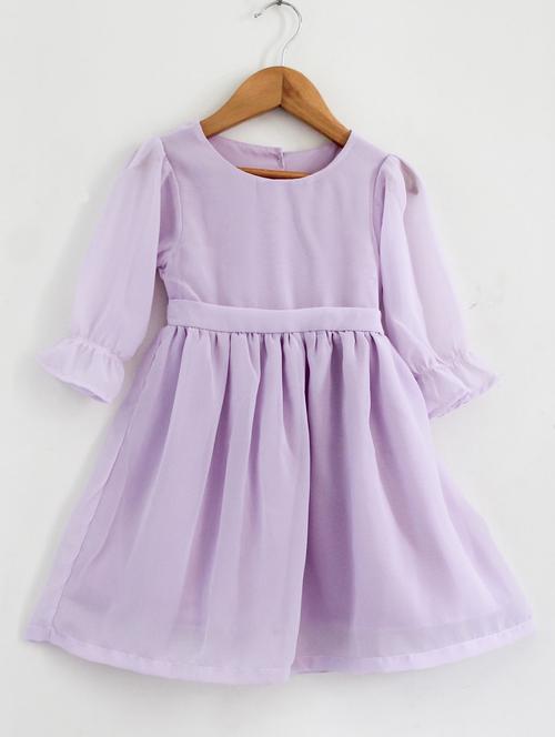 purple solid frock - 17738196 - Very Small Image - 1