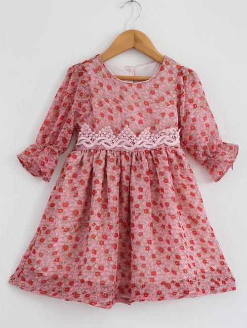 orange floral frock - 17738233 - Very Small Image - 1
