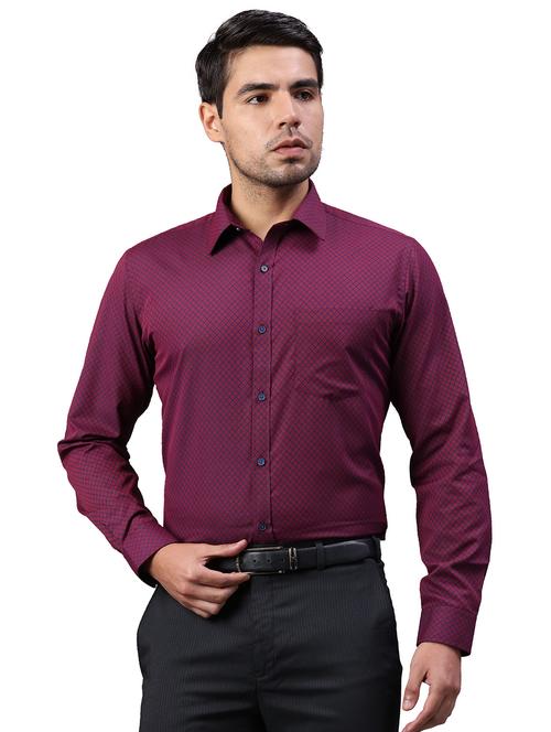 maroon checkered formal shirt - 17738338 - Very Small Image - 1